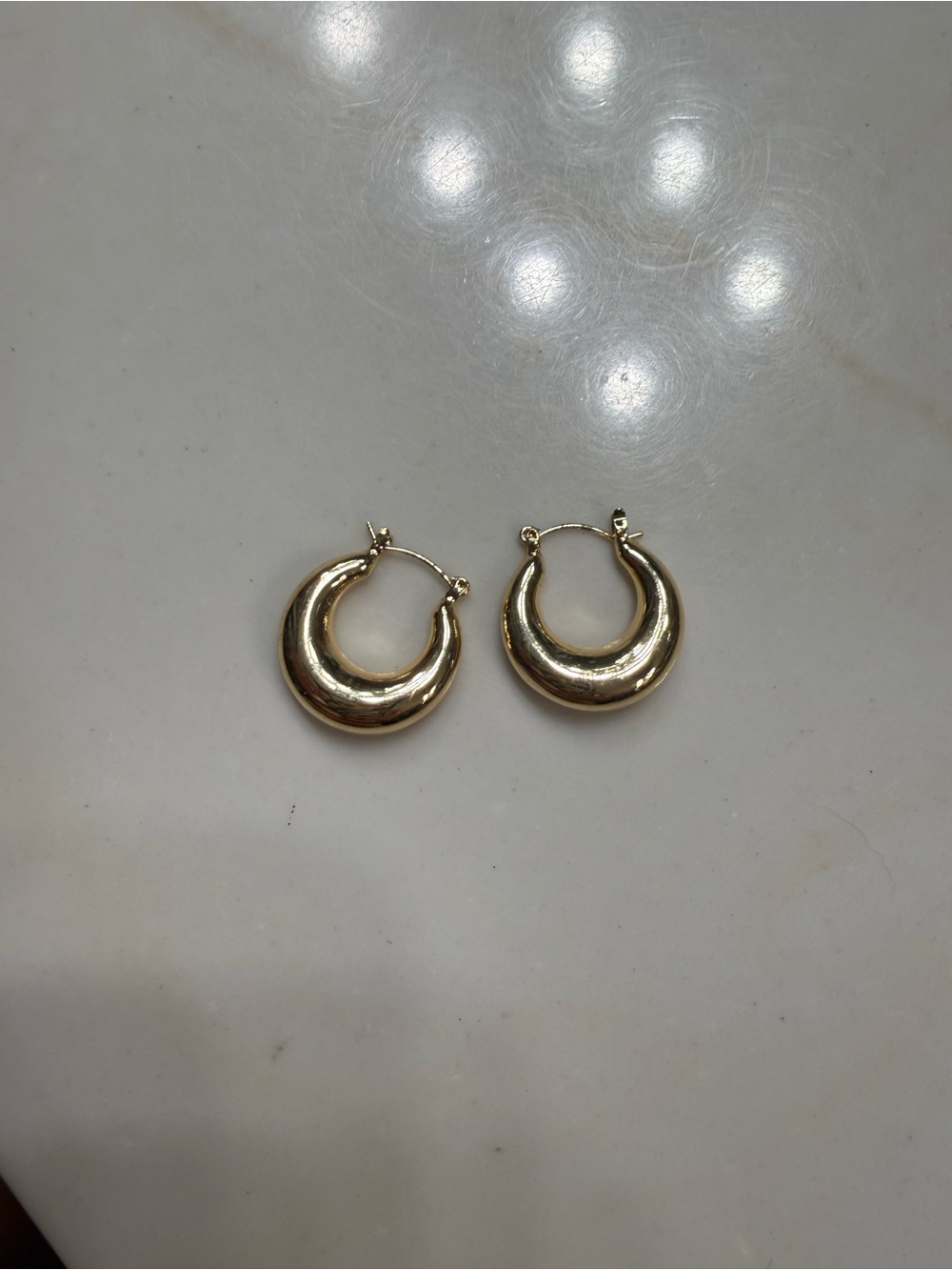 Gold Chunky Crescent Hoop Earrings - Women Jewelry